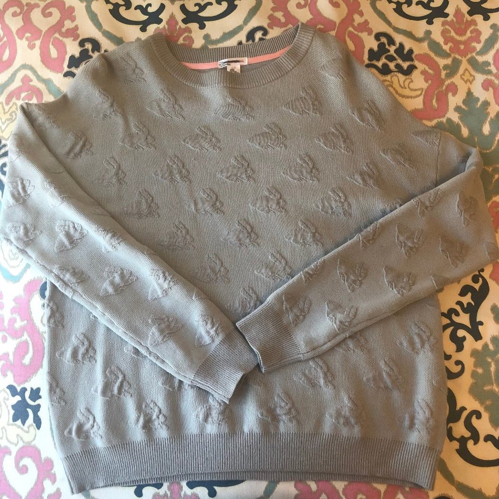 Gray Bunny Pattern Sweater